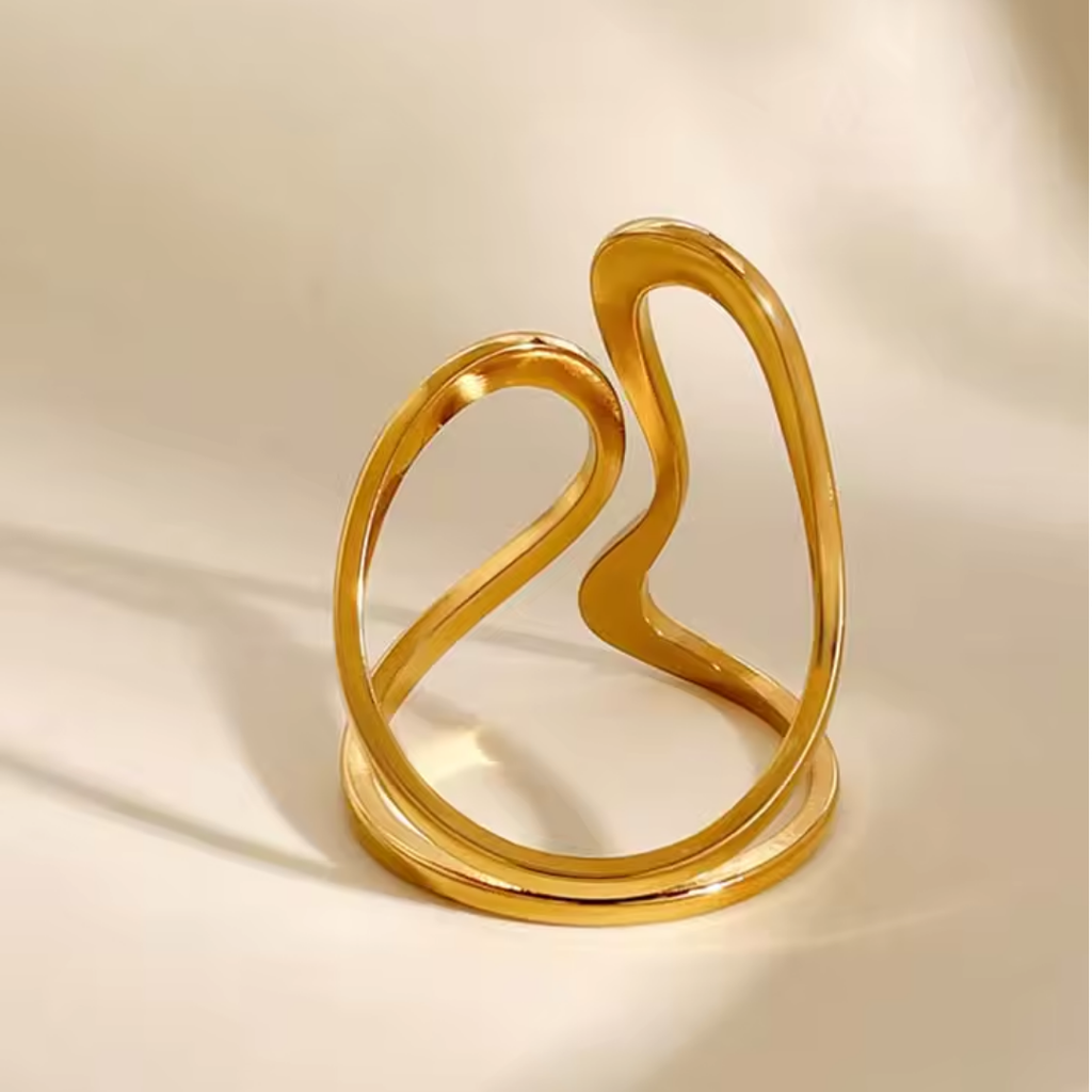 Statement-Ring – 18K vergoldeter Edelstahl