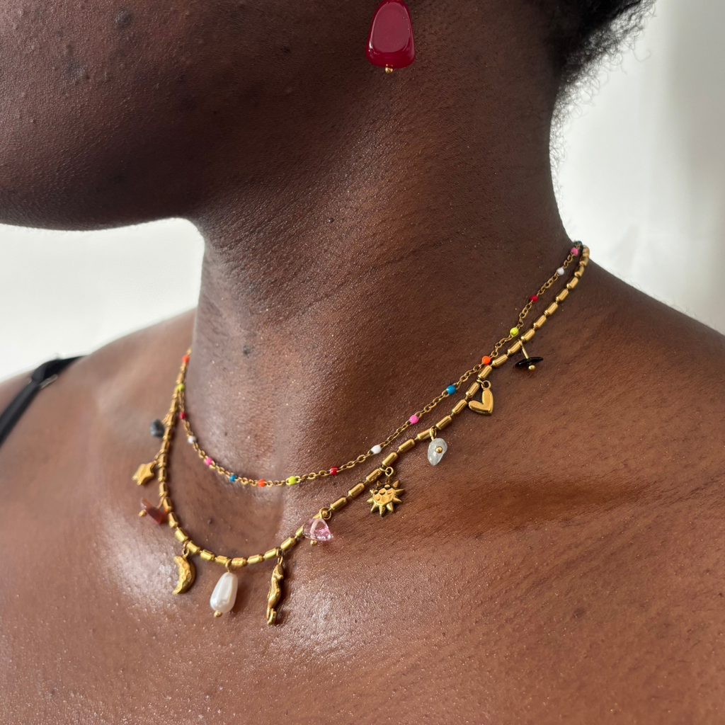 Luna | 2-in-1 Layering-Halskette mit Charms