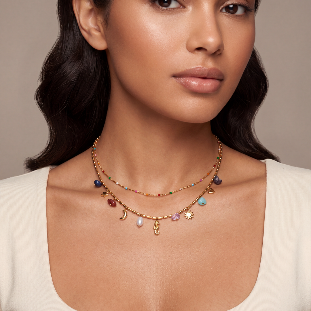 Luna | 2-in-1 Layering-Halskette mit Charms
